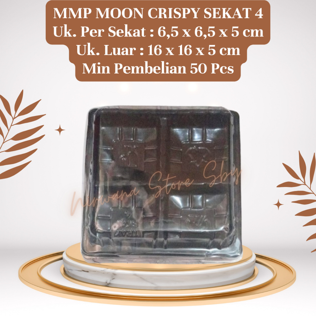 (25 Pcs) Mika Moon Crispy Sekat 4 | Mika Puding / Mika Kue / Mika Mochi