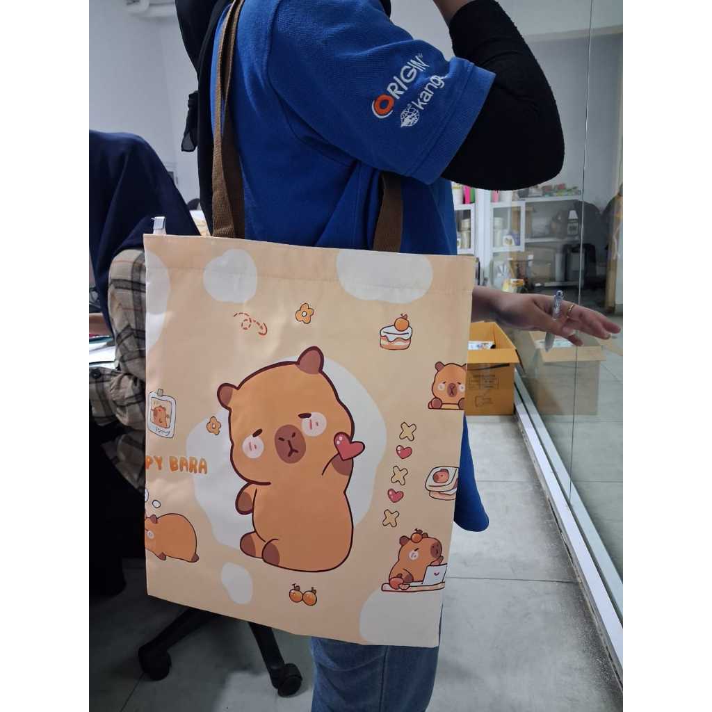 

tas tote bag / les sekolah anak / belanja bahan kain gambar karakter sticth dll satuan