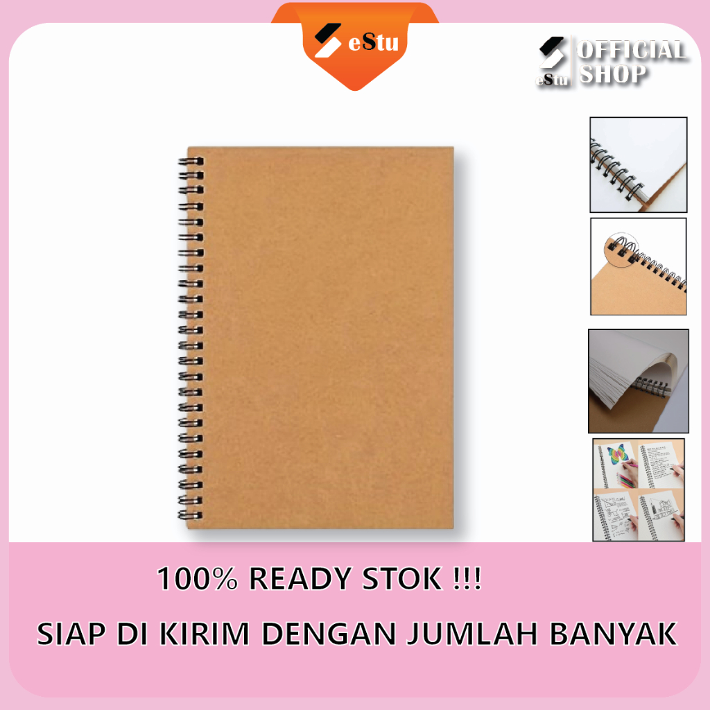 

Estu Buku Sketsa Isi 100 Halaman Sketcbook Isi 3 Warna Ukuran A5 Tracing Paper Cover Coklat