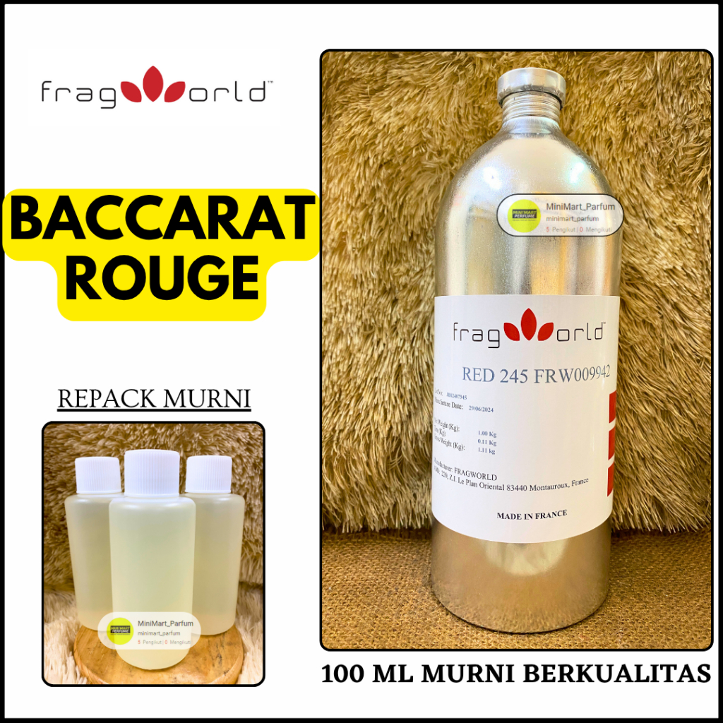 BACCARAT Rouge 100 ML MURNI Repack Bibit Parfum FRAGWORLD RED