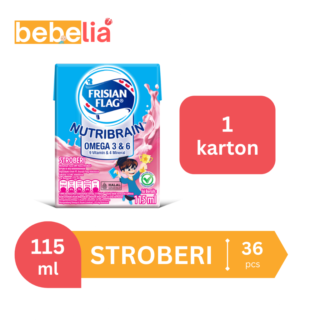 

Frisian Flag Omega Susu UHT Stroberi 115 ml 1 dus isi 36 pcs
