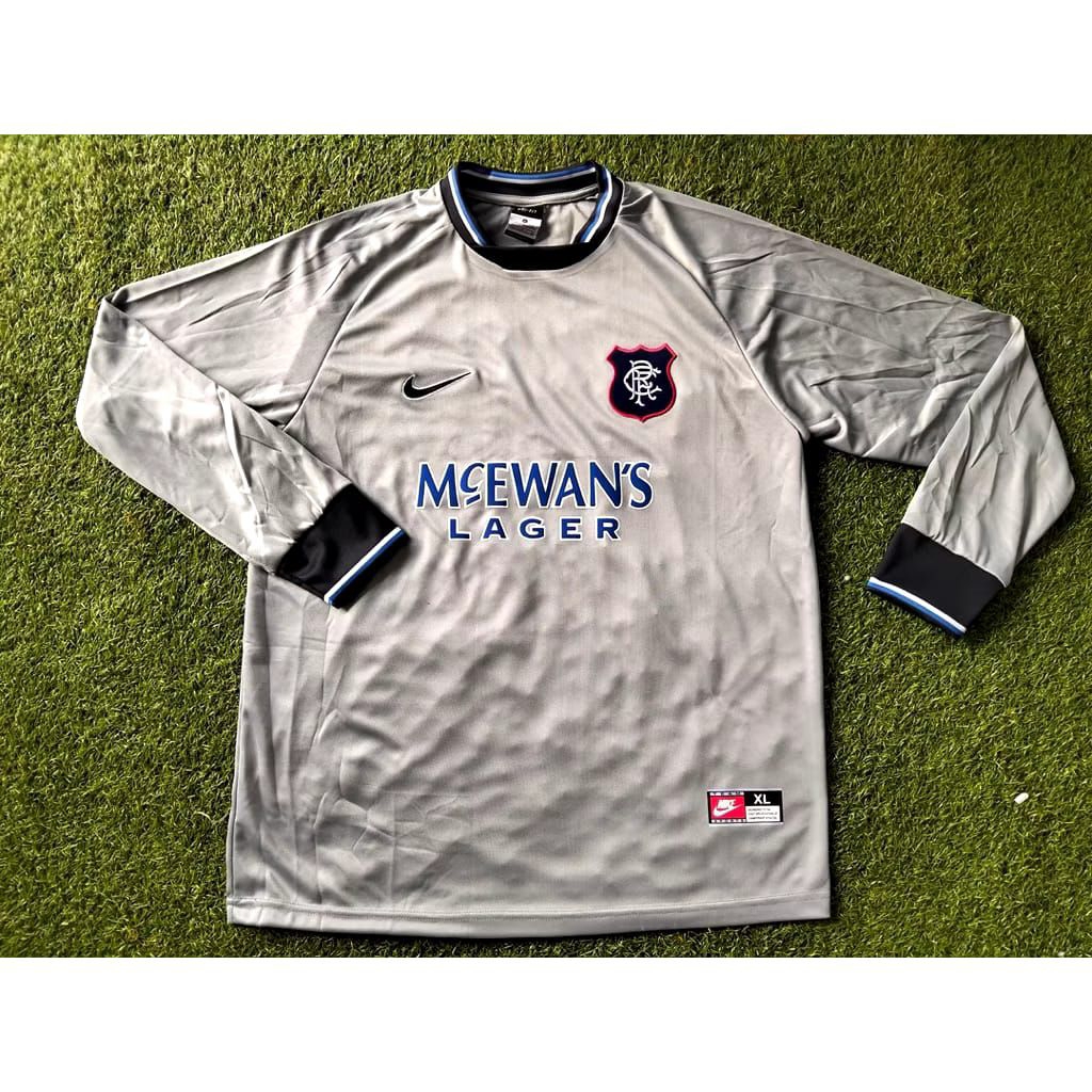 Jersey Retro GK Glasgow Rangers Longlseeve Classic Vintage Size Lengkap S-5XL
