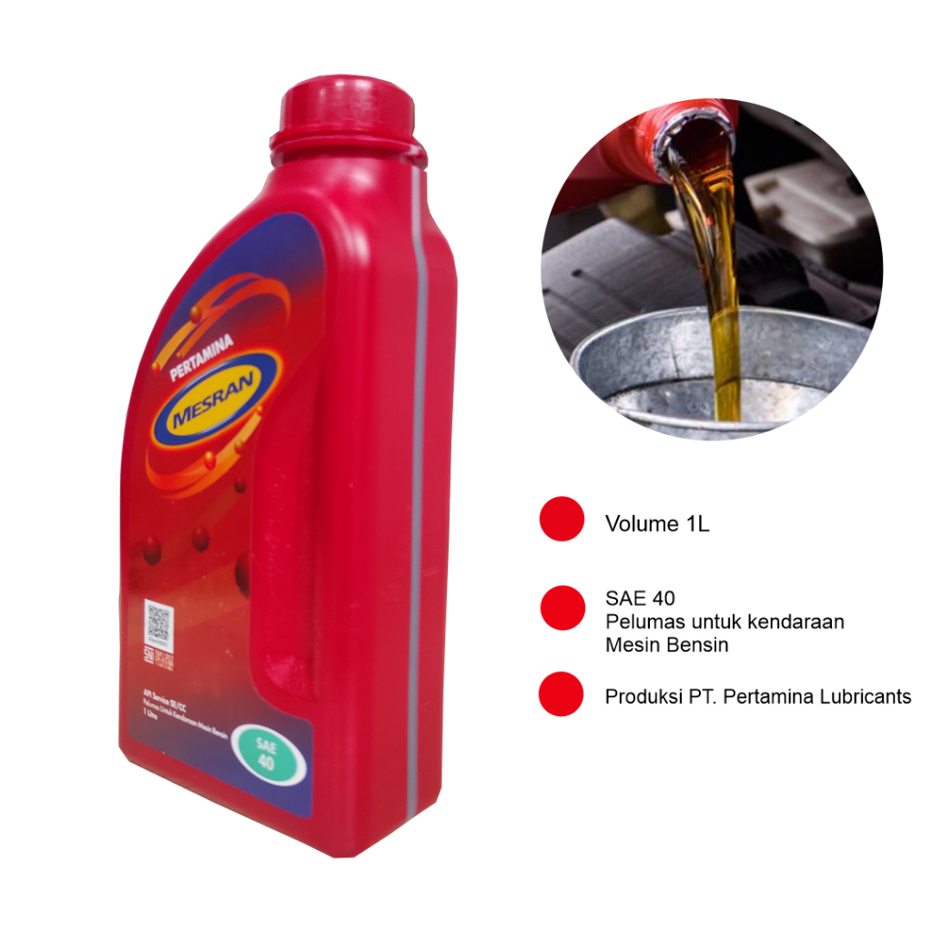 OLI MESIN PERTAMINA MESRAN SAE 40 1LITER ASLI HANYA PULAU JAWA ORIGINAL