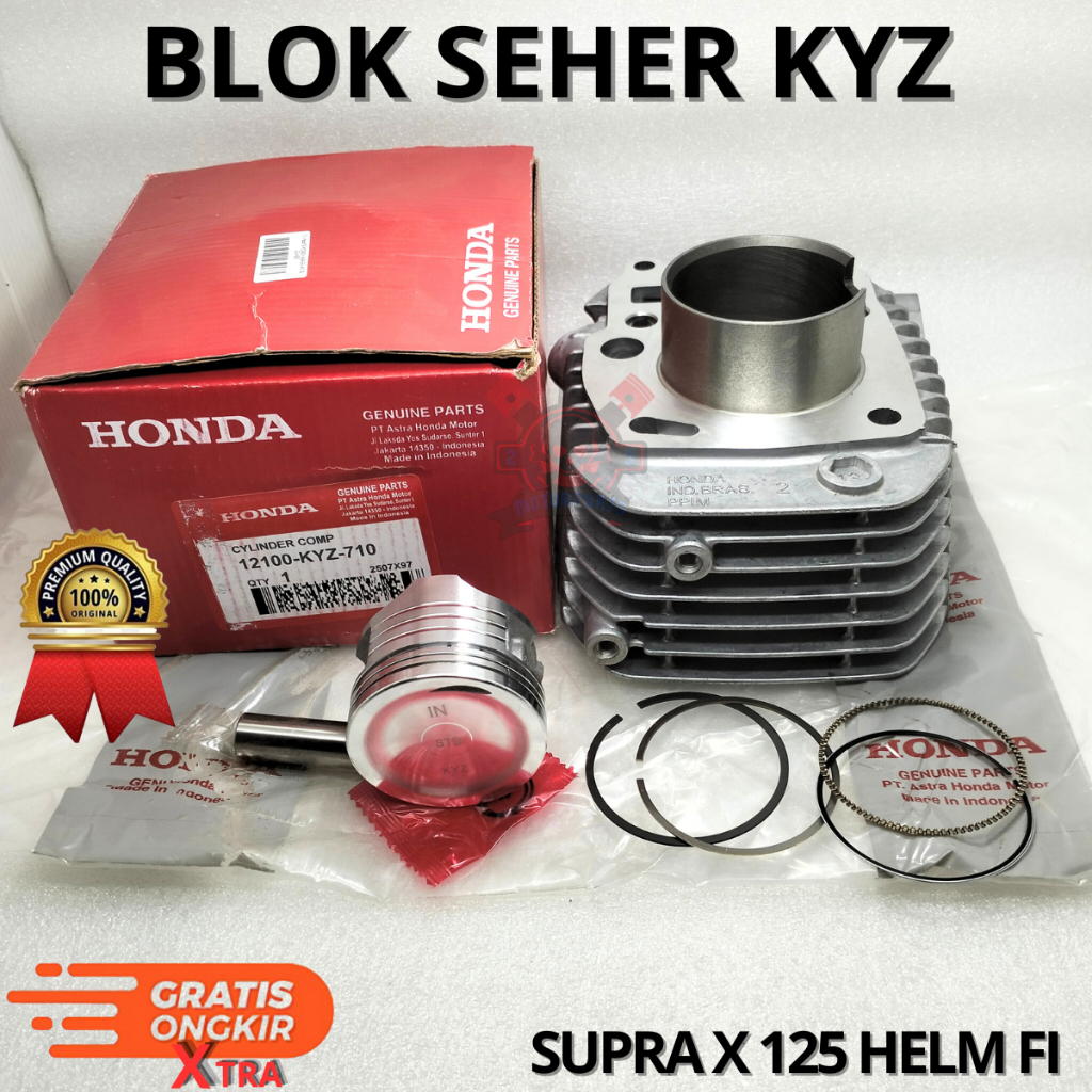 Blok Seher Honda KYZ  Block Piston Supra X 125 Helm In Blade 125 Supra X 125 FI New Boring Silinder 