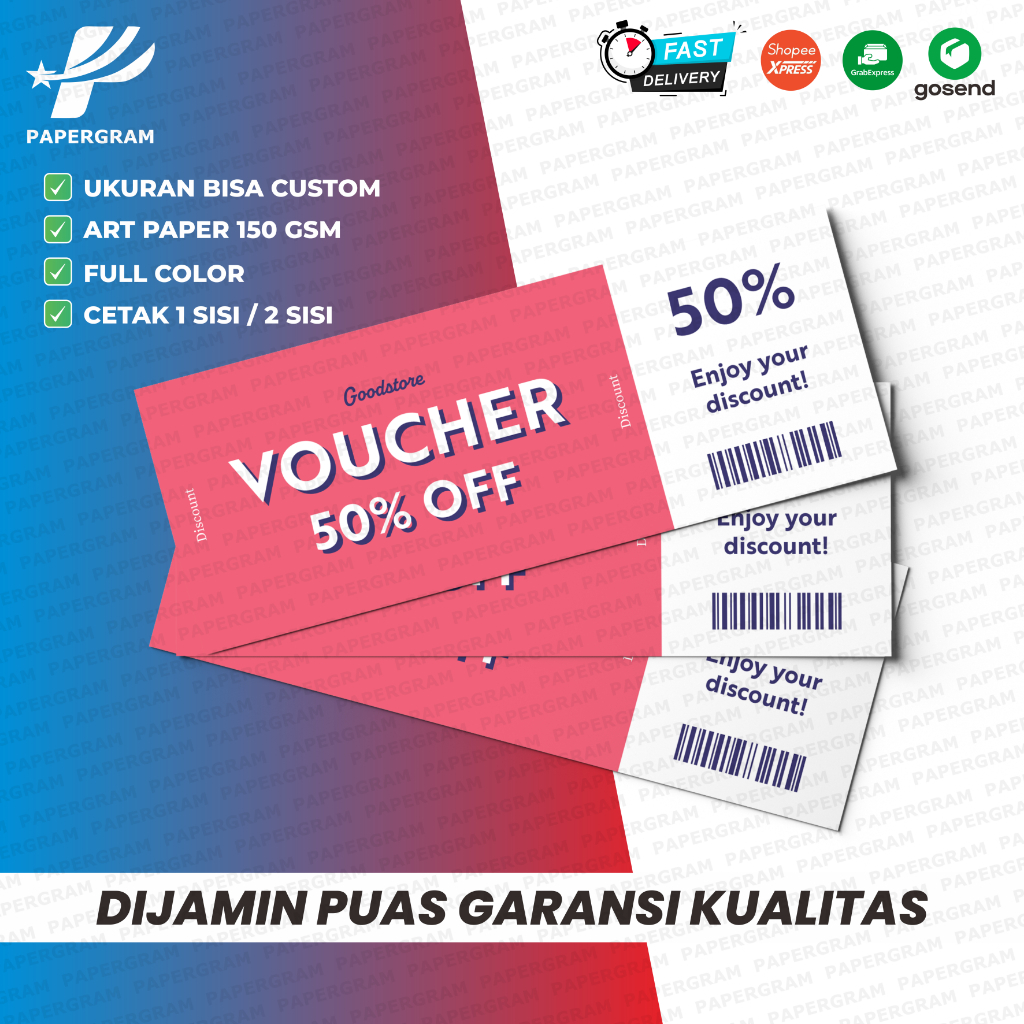 CETAK VOUCHER // KUPON // TIKET || CUSTOM VOUCHER // CUSTOM KUPON KARCIS / gift voucher / voucher ha