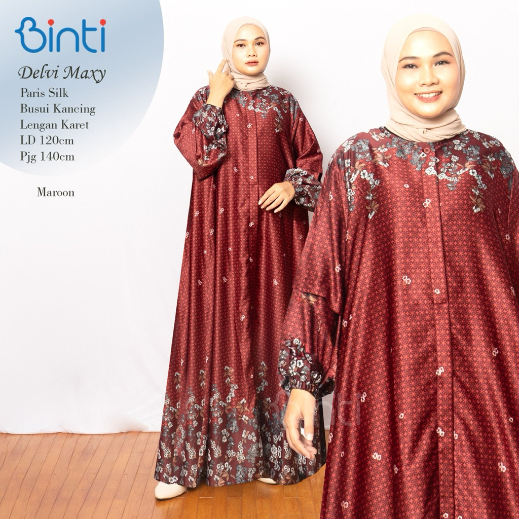 DELVI MAXY BINTI ENTER / DELVI HELIA  BINTI ENTER DRESS BIGSIZE GAMIS OVERSIZE LD 120 XXL   JUMBO SI