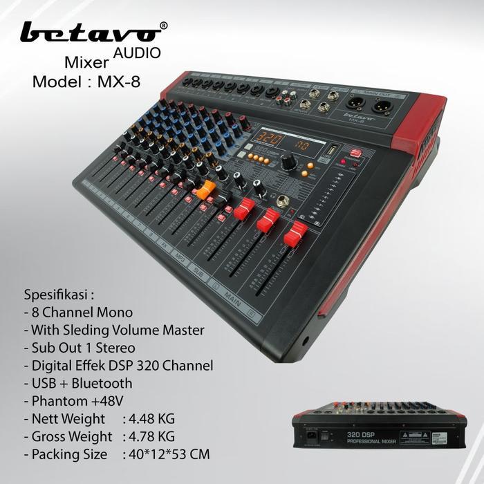 Mixer Profesional Betavo MX-8 Audio Mixer Profesional Betavo MX8 Original