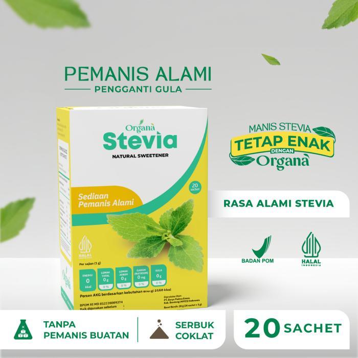 

Organa Stevia Natural Sweetener - Pengganti Gula dari Stevia isi 20gr
