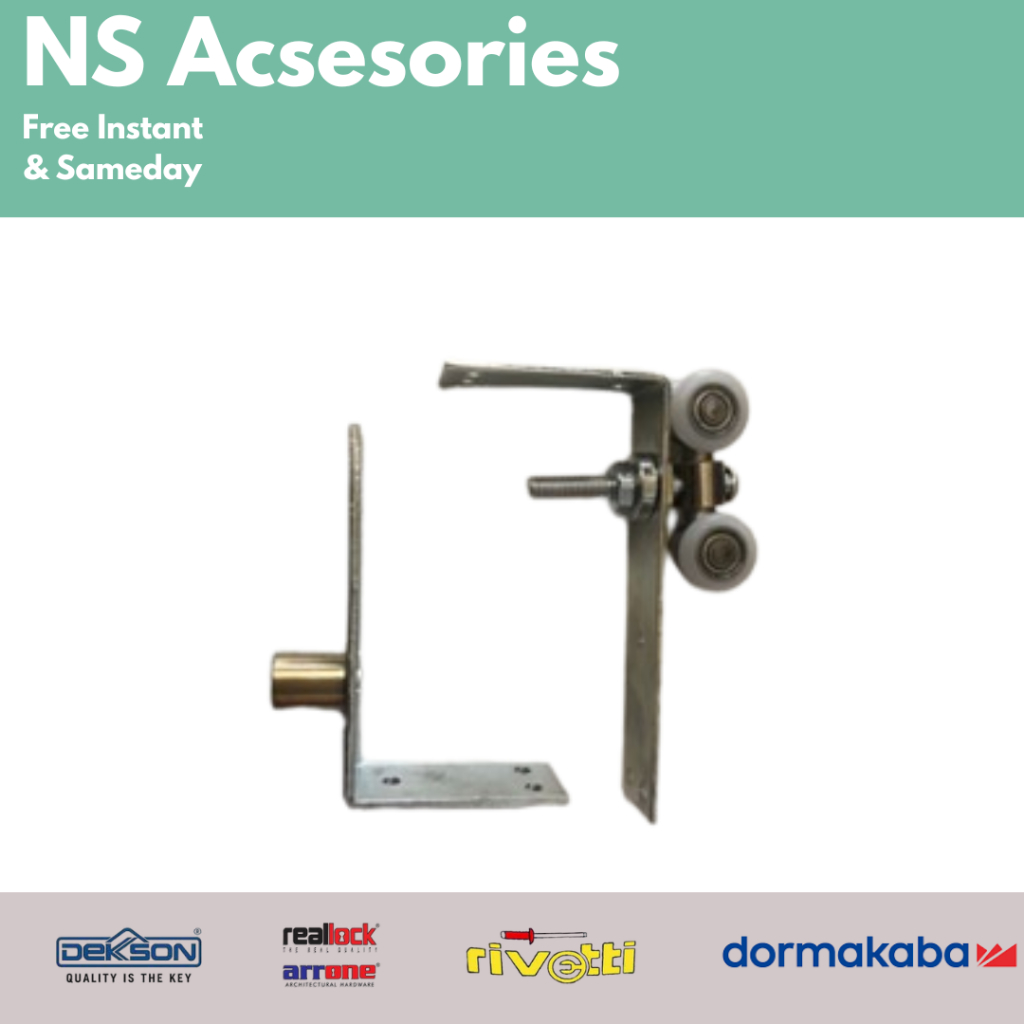 Roda pintu lipat atas bawah 1 set lurus/roda atas pintu lipat