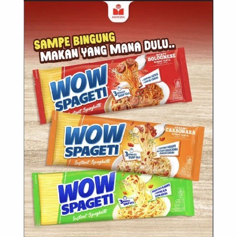 

Wow spageti instan paket 3 rasa pasta instan carbonara bolognese aglio olio