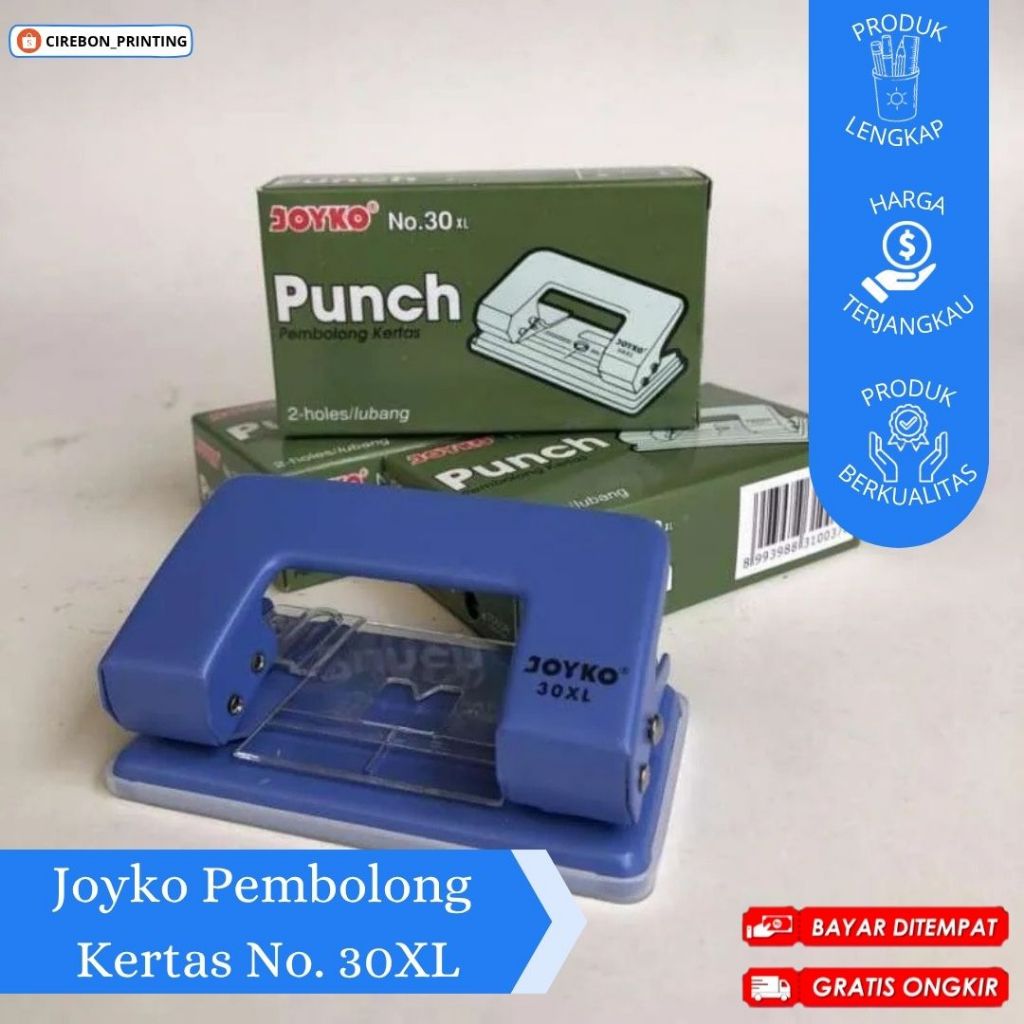 

JOYKO PEMBOLONG KERTAS / JOYKO PUNCH / JOYKO PUNCH NO. 30XL / JOYKO PUNCH NO. 40XL / JOYKO PUNCH NO. 85B / PERLENGKAPAN KANTOR / PERLENGKAPAN SEKOLAH / STATIONERY / MURAH / BERKUALITAS / CIREBON / COD / FREE ONGKIR