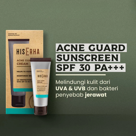 Sunscreen Pria HisErha Sunscreen SPF 30 PA+++ for Acne Skin