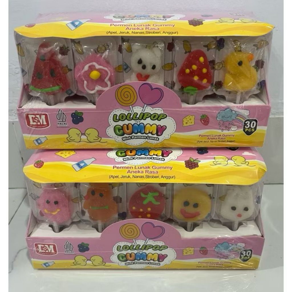 

LOLLIPOP GUMMY MINT PERMEN ISI 30 PCS/BOKS