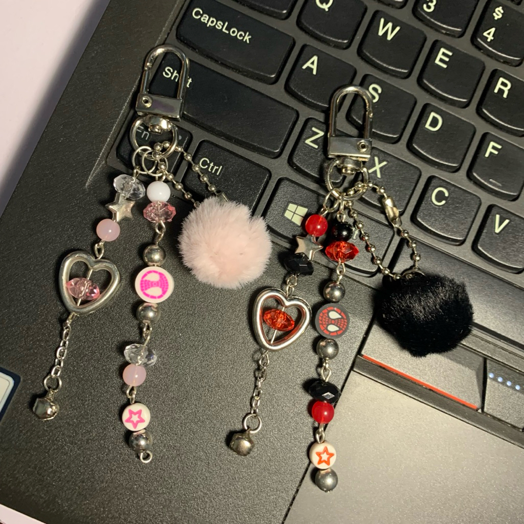 [ONE BEADS] Keychain couple spiderman gwen & miles || Gantungan kunci pasangan || Keychain manik cou