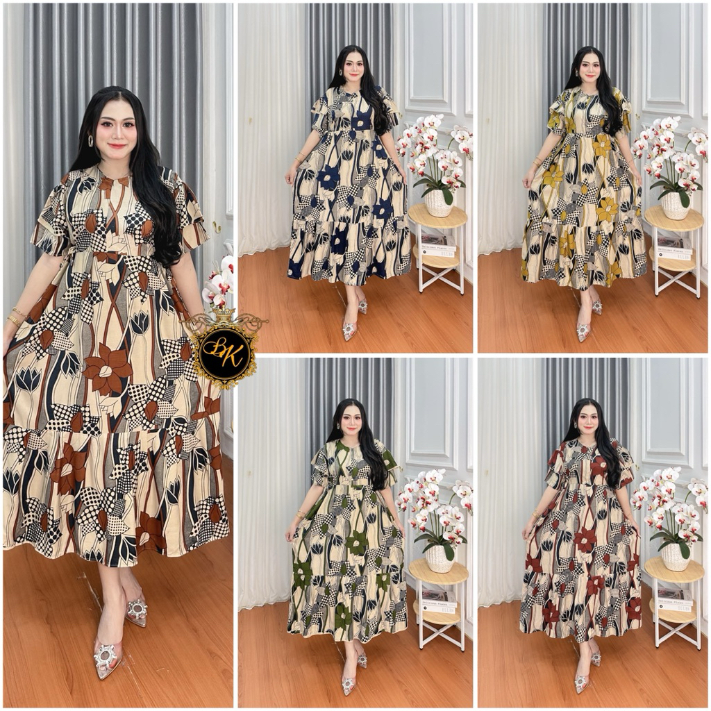 Daster Bunga Jumbo| Daster Kanaya Jumbo| Daster Jumbo Terbaru| Daster Menyusui Jumbo| Dress Kanaya J