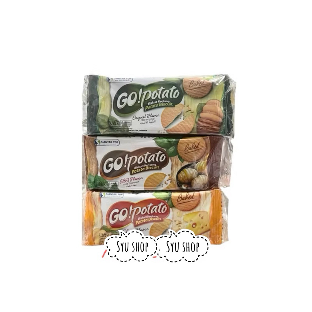 

GO potato biskuit kentang panggang original BBQ cheese isi 10 baked potato biscuit