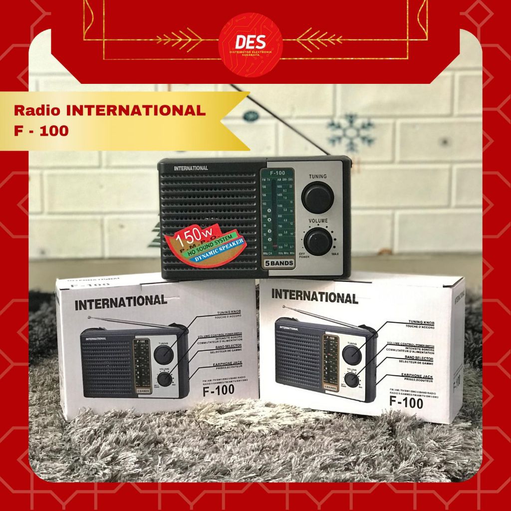 Radio INTERNATIONAL F-100  Am Fm Sw , radio jadul