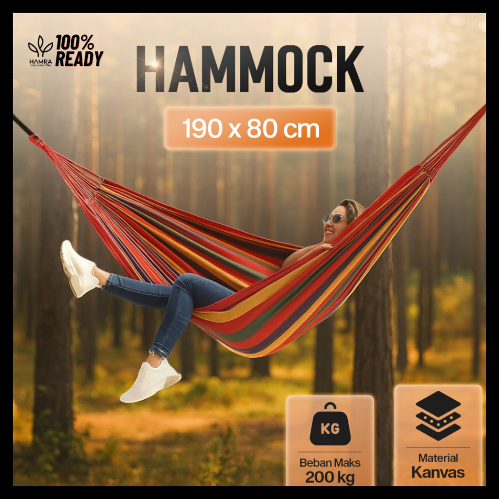 Hammock Ayunan Gantung 200KG / Hammock Tebal Ayunan Kain / Hammock Ayunan Tempat Tidur Gantung