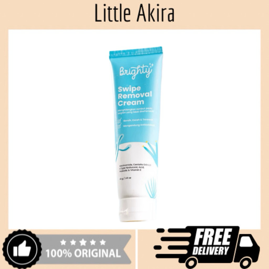 Brighty Swipe Removal Cream Waxing Ketiak Perontok Bulu Permanen Pencukur Bulu Sugar Wax Hair Remova