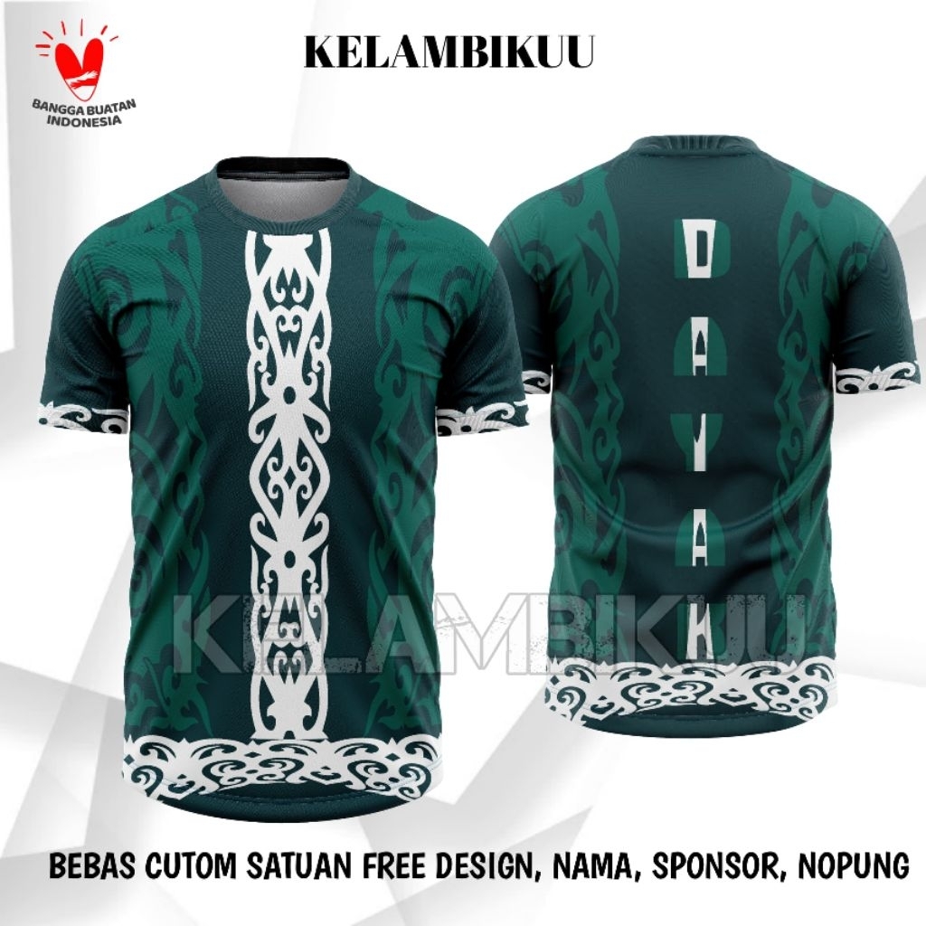KAOS JERSEY MOTIF BATIK KALIMANTAN DAYAK TERBARU/BAJU KAOS MOTIF DAYAK KALIMANTAN/JERSEY KHAS DAERAH