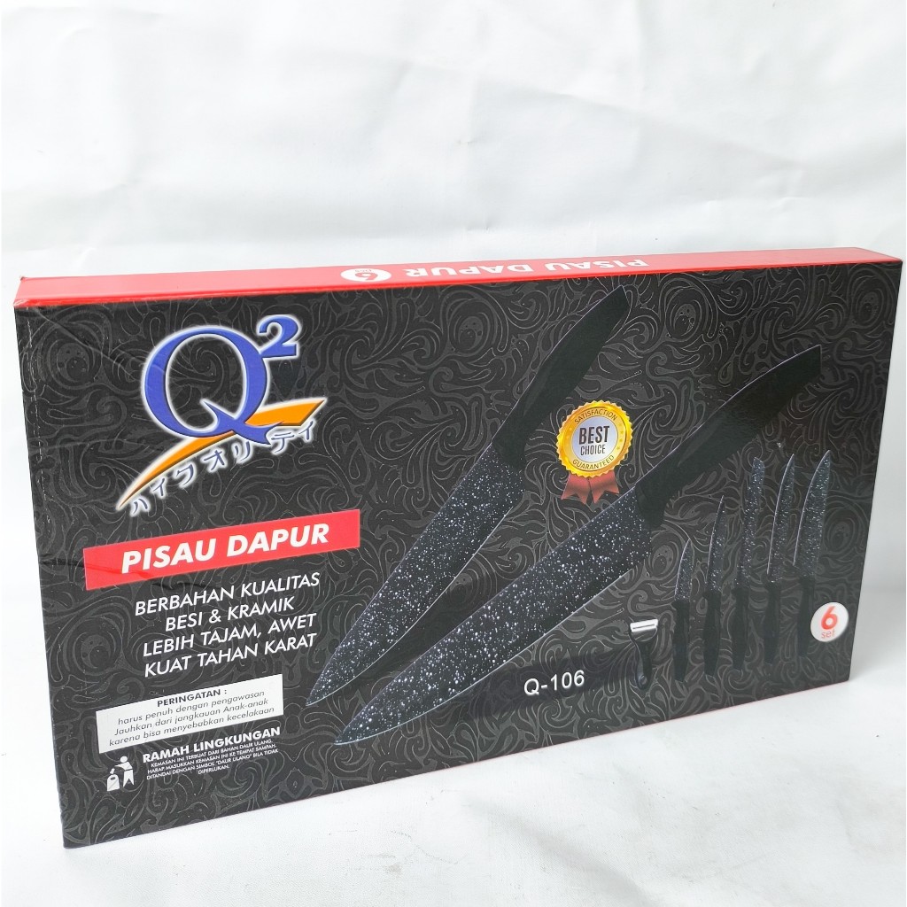 Pisau Set Orginal Best Quailty Pisau Dapur set Q2 106 Talenan 6pcs