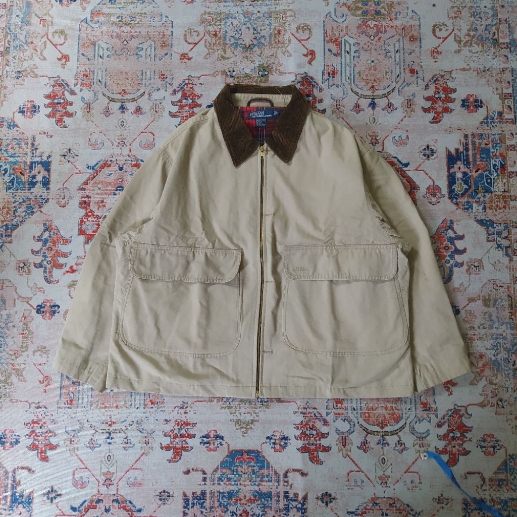 Polo Ralph Lauren Hunting Jacket Corduroy Collar Reworked , Chore Jacket, Detroit Jacket, Casual Out