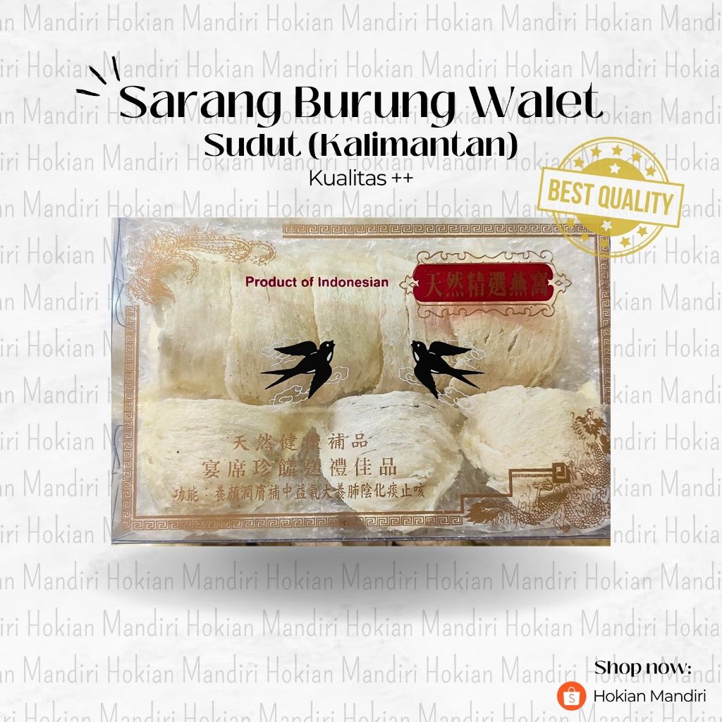 

Sarang Walet Kalimantan Sudut 10 gram – 100% Murni, Siap Olah, Herbal Alami