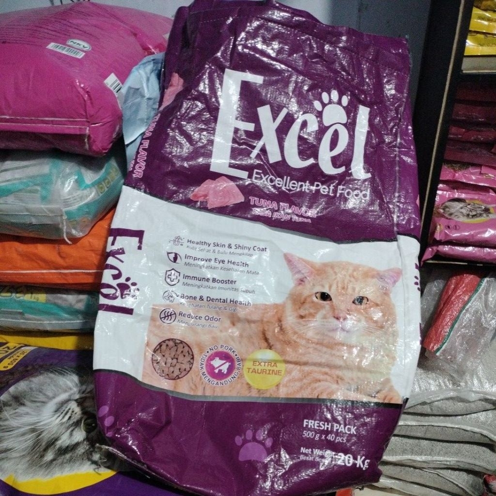 karung bekas pakan kucing 20 kg