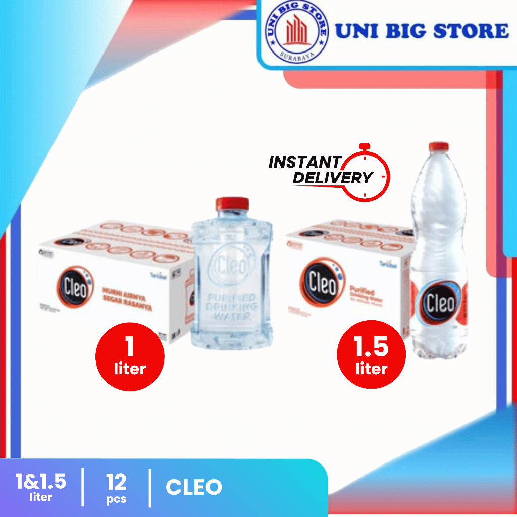 

CLEO Air Minum Botol 1000 ml 1 liter - 1500 ml DUS 12 Pcs