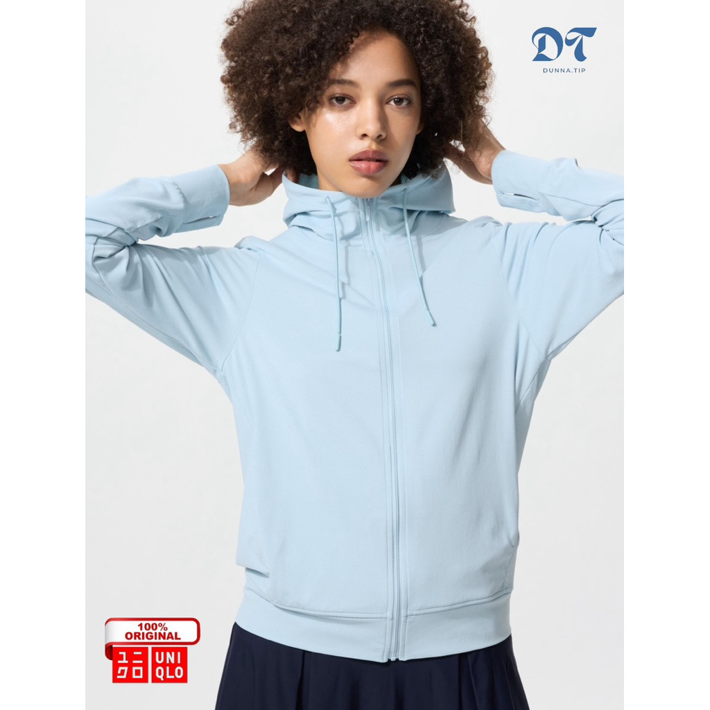 Jaket Sport AlRism Hoodie Ritsleting Proteksi Sinar UV|uniqlo