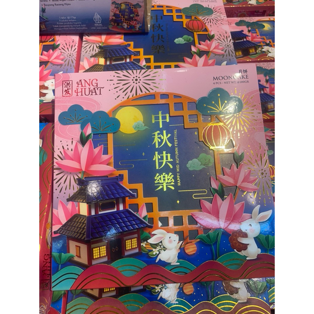 

Kue Bulan Ang Huat Moncake White Lotus 1 telur | Kue Bulan Isi 4pcs Gift Box