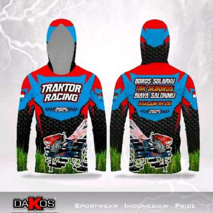 Jersey Traktor Racing Tangan Panjang Fullprint Bahan Dryfit Adem Nyaman / Kaos Driver Traktor Sawah 