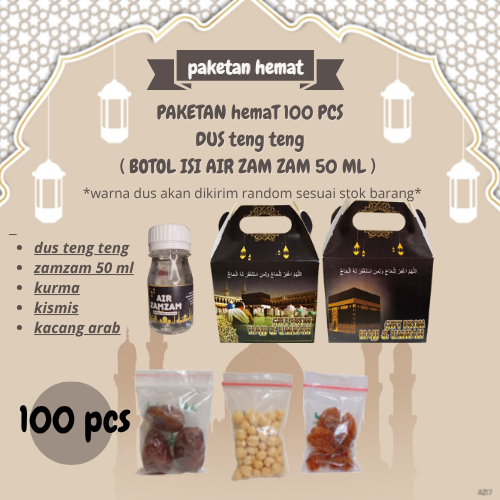 

paketan A hemat tali untuk oleh oleh haji dan umroh 100 pcs ( botol isi air zam zam 50 ml )