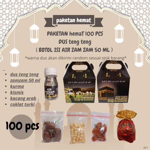 

paketan D hemat coklat turki tali untuk oleh oleh haji/umroh 100 pcs (botol isi air zam zam 50 ml)