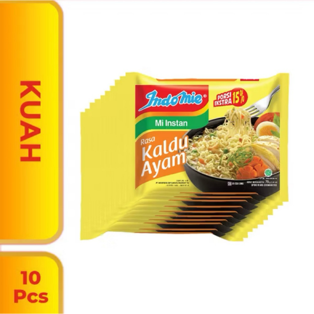 

Indomie Kaldu Ayam 10 Pcs – Mi Instan Kuah Gurih Porsi Ekstra 75g
