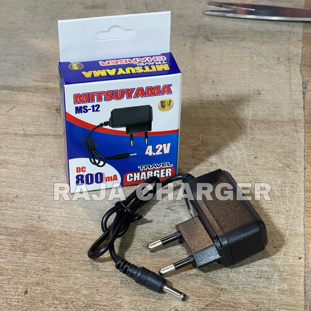 Charger Universal Senter Kepala Jek Mitsuyama DC 4.2V MS-12 Jack Lurus kecil Kipas Lampu Emergency