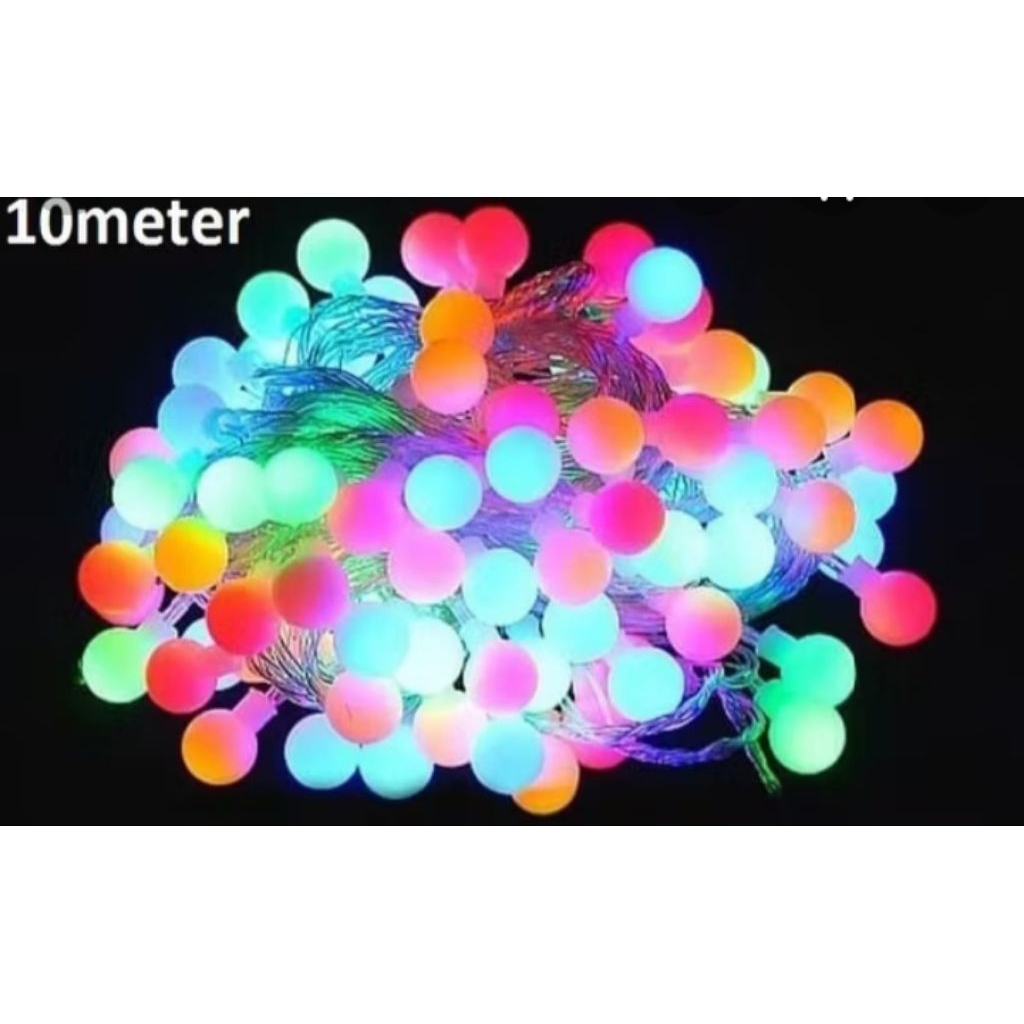 Lampu Tumbler Anggur Warna Rainbow 10 Meter / Lampu Hias Anggur