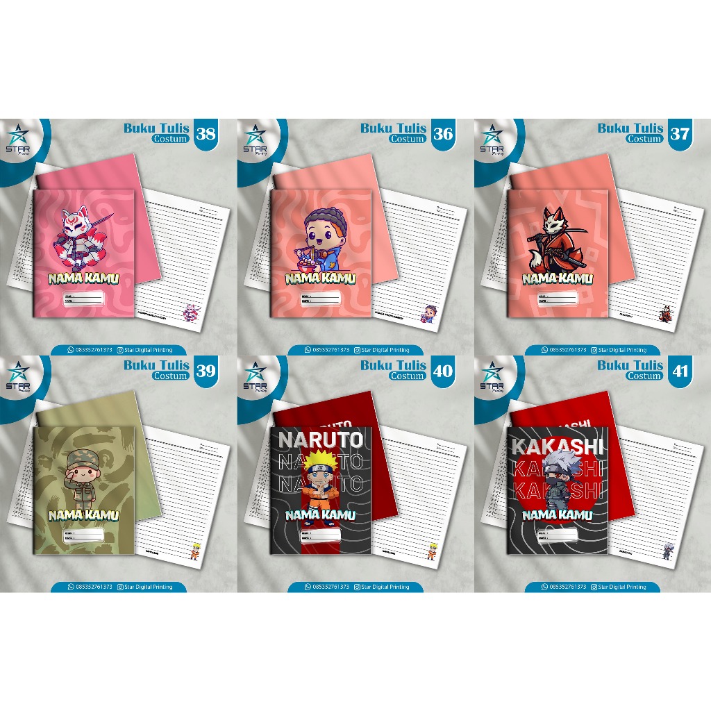 

Buku Tulis Sekolah Custom – Karakter Anak & Nama Sendiri