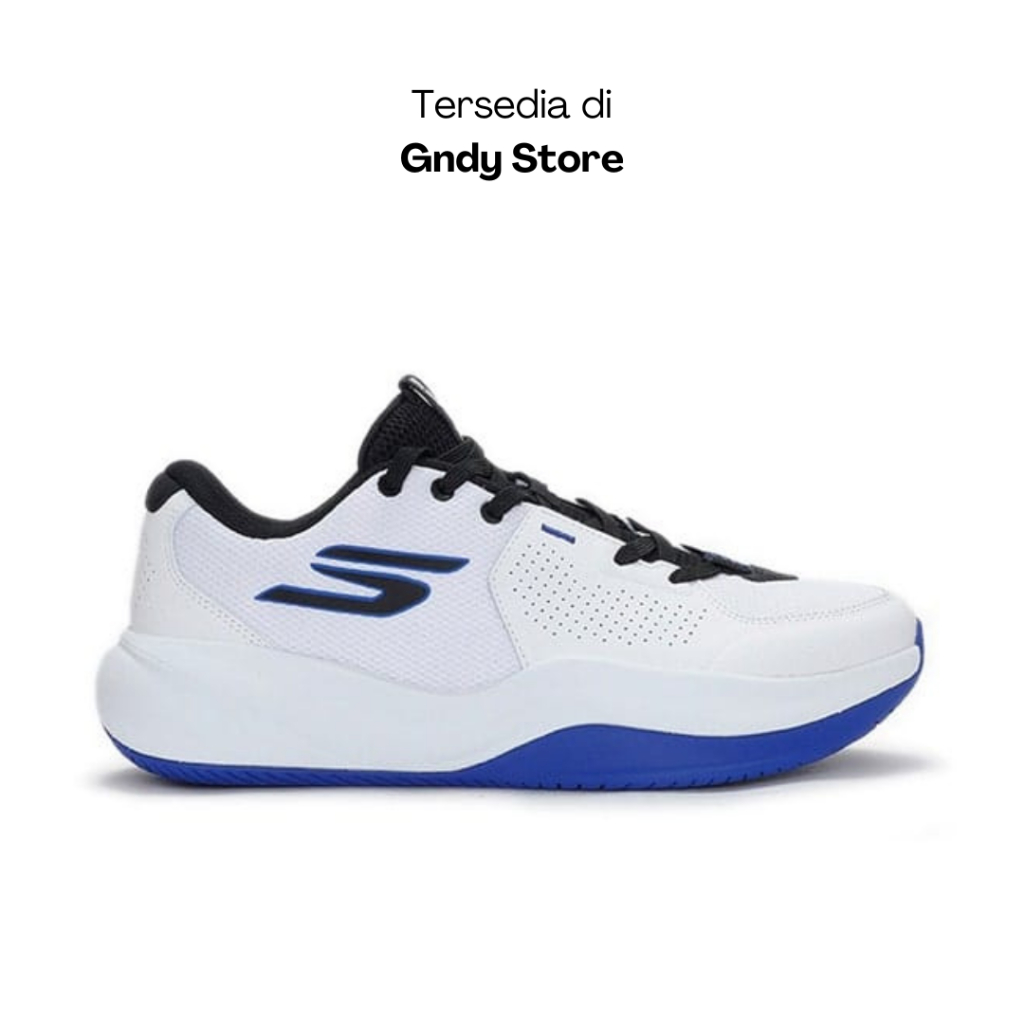 Sepatu Basket Pria Skechers SKX League 253011/WBKB White Black Blue Men