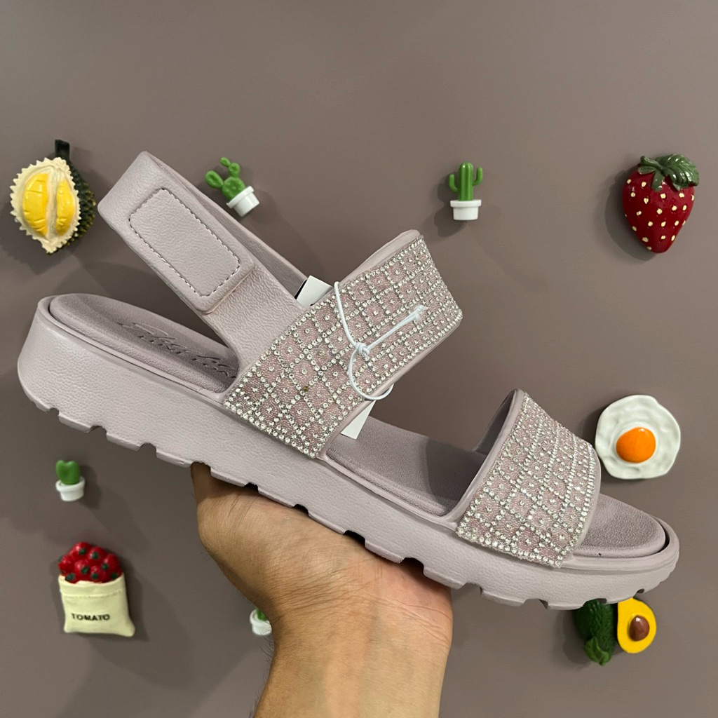 Skechers Footsteps Glam Vibe Mauve 111572/MVE Original BNIB Sandal Wanita