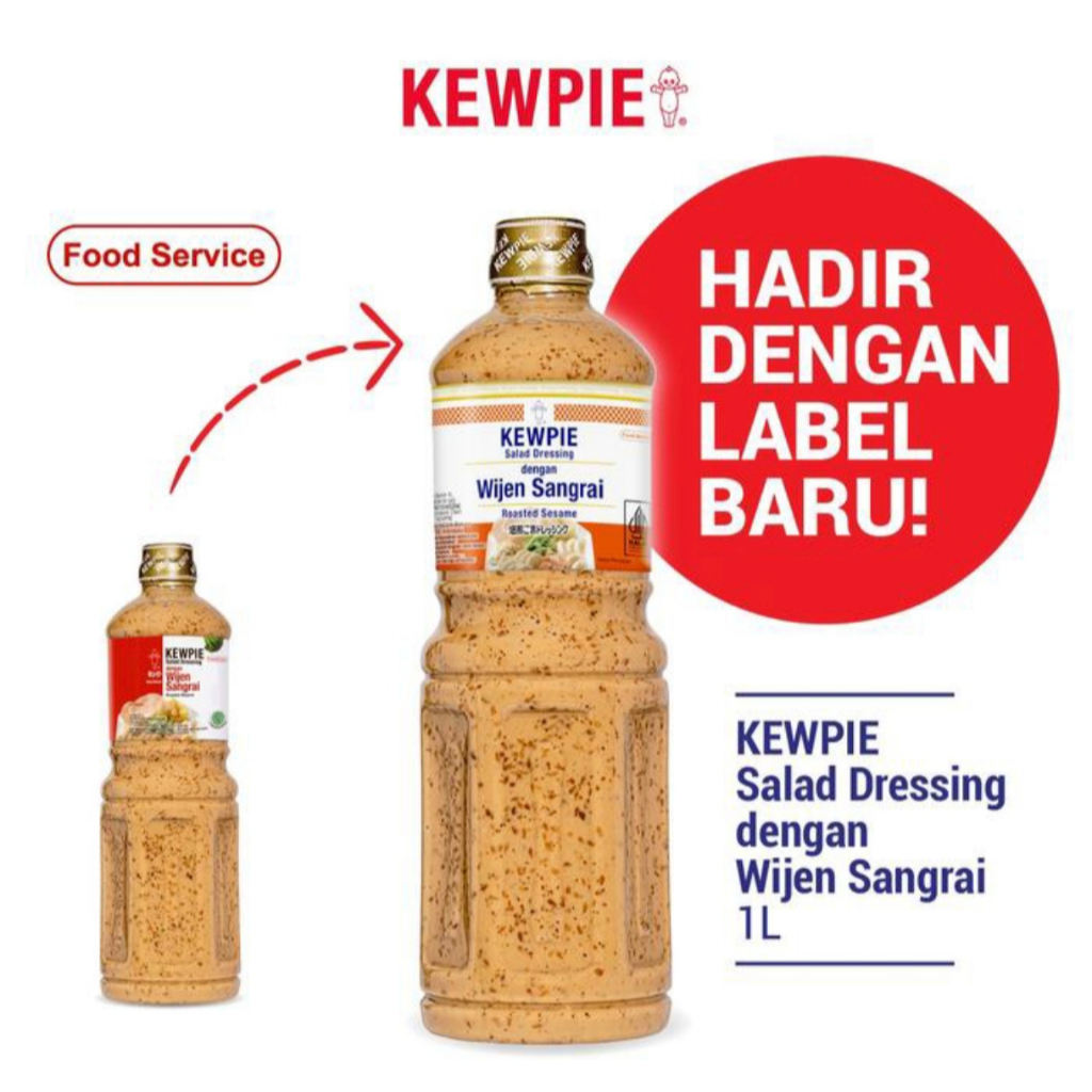 

Kewpie Roasted Sesame Salad Dressing - Saus Siram Dengan Wijen Sangrai - Botol - 1L - Halal