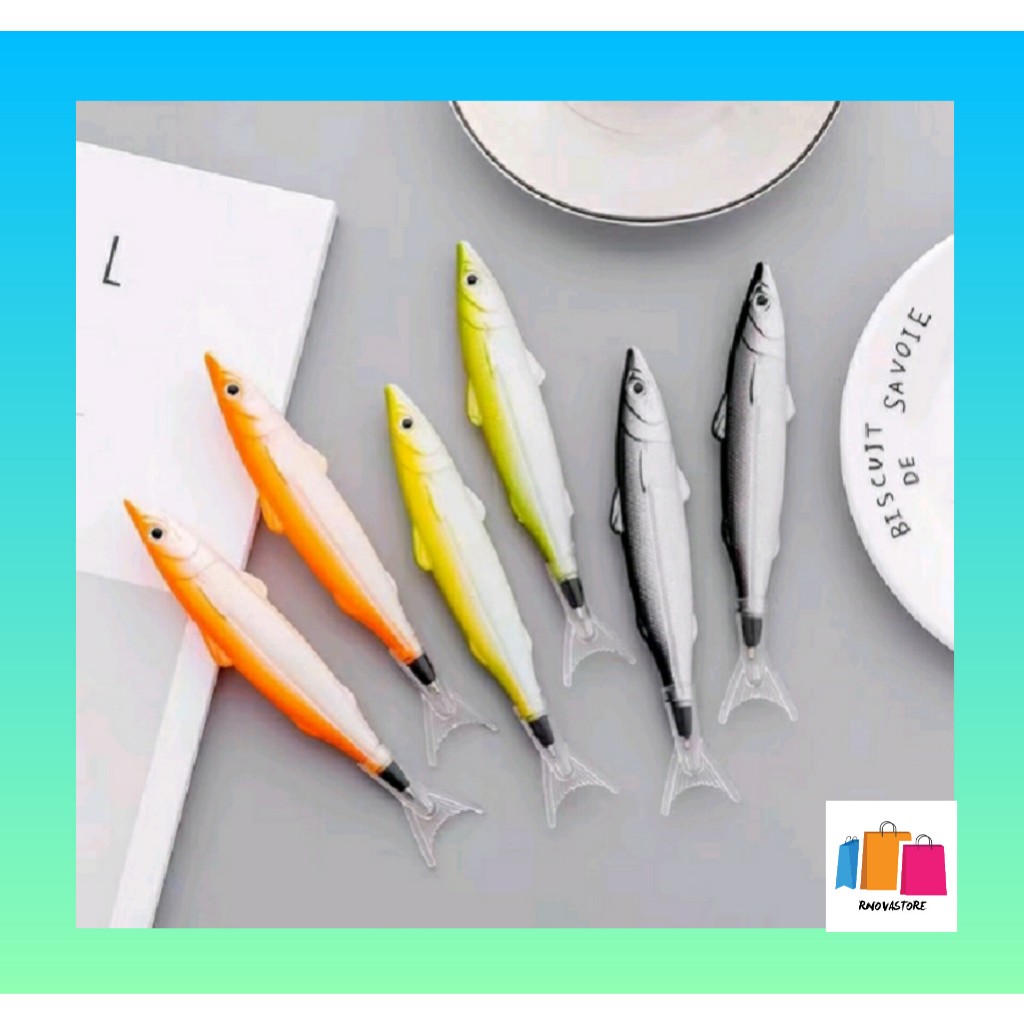 

Bolpoin pulpen bentuk ikan unik cute lucu estetik aestetic