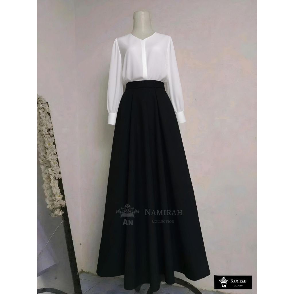 Rok Toyobo Premium – Rok Hitam Wanita – Formal Elegan / Syar’i Adem – Ukuran S–XL