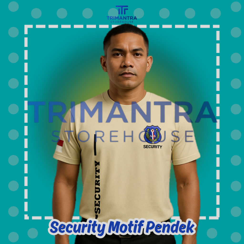 KAOS SECURITY KAOS SATPAM KAOS DALAMAN SECURITY MOTIF LENGAN PENDEK KREM LENGAN BUSA ORIGINAL BERKUA
