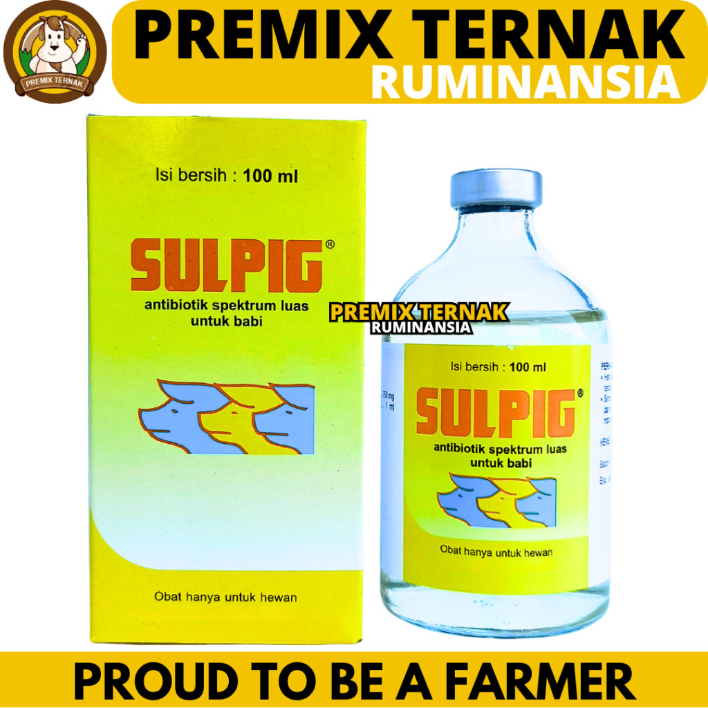 SULPIG 100 ml - Obat Antibiotik Spektrum Luas Babi Medion