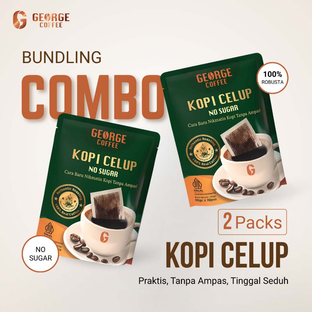 

Kopi Celup George Coffee Bundling Combo 2 Pcs Kopi Celup Tanpa Gula Authentic Roasting Kayu Bakar