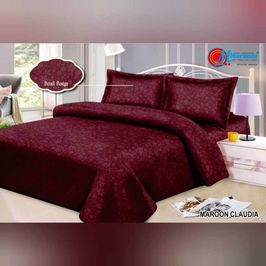 sprei sorong sprei duo 2in1 Morenza ukuran 140 x 200 motif Emboss menggunakan karet disetiap sudut