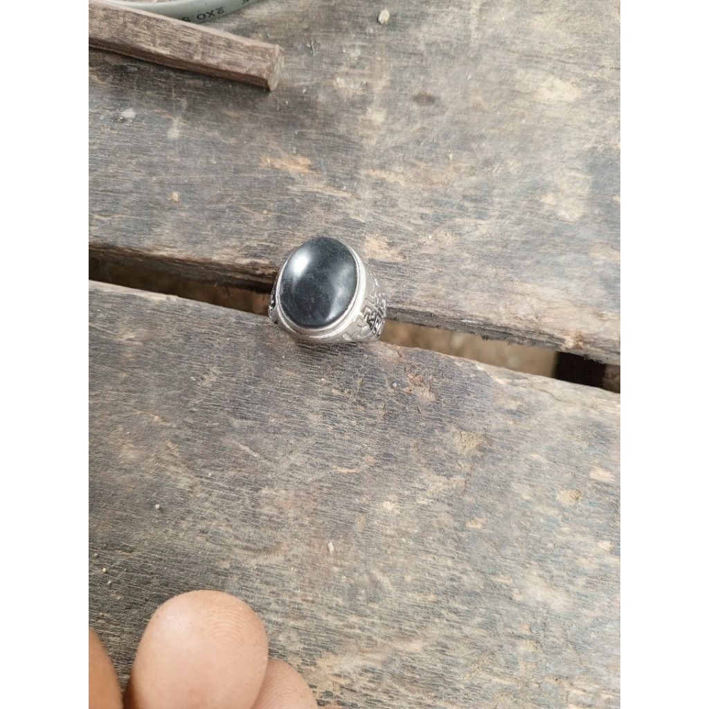 cincin batu alam fosil kayu hitam