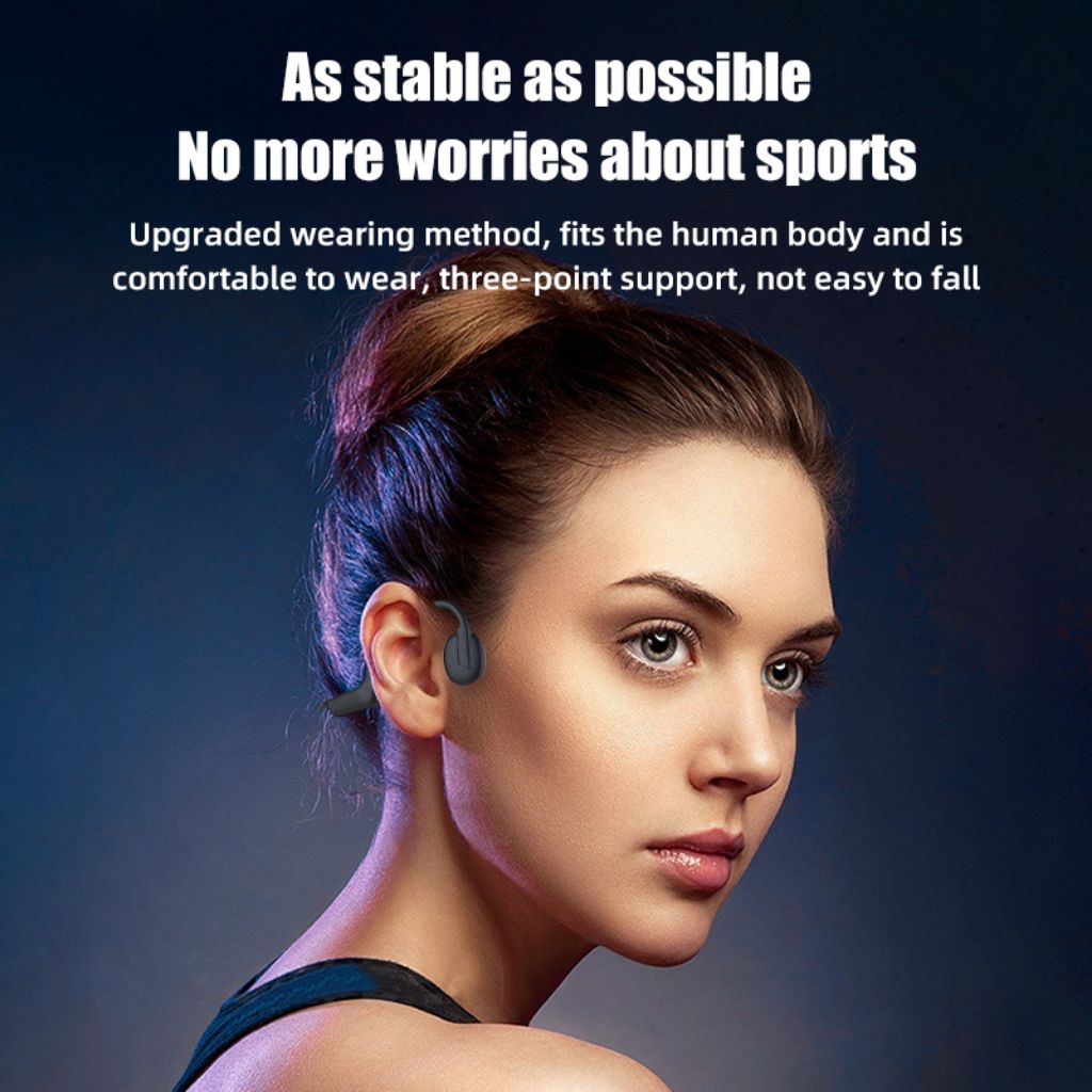 ADZUKI BEAN Earphone Bone Conduction Opean Ear Wireless Bluetooth IPX5 - K08 Earphone Lari