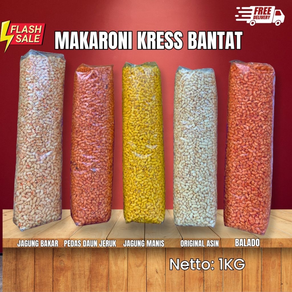 

1BALL MAKARONI KRESS BANTAT ASLI SOLO 1KG/ MAKARONI KRES BANTAT 5 VARIAN/ MAKARONI PIPA BANTAT